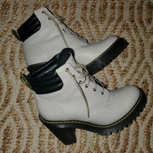 light grey heeled dr. martens